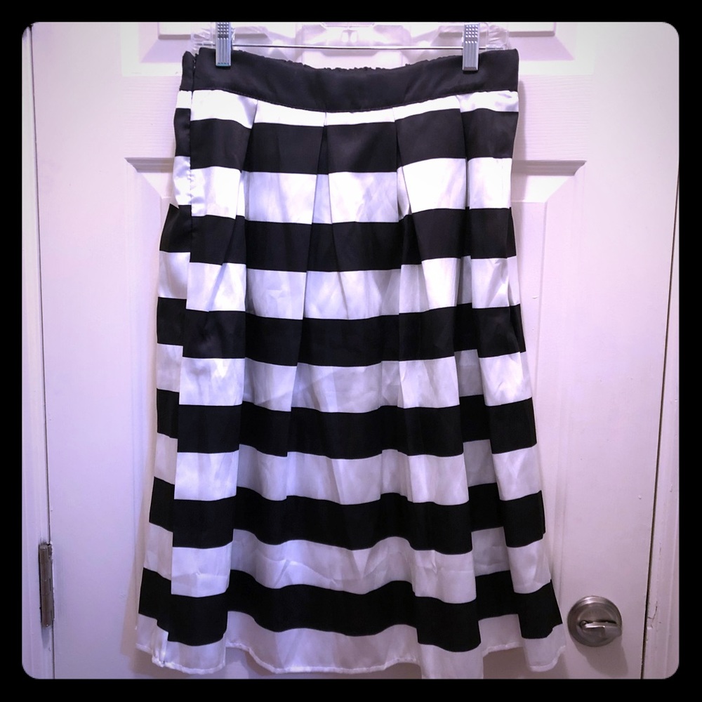 Striped A Line Skirt